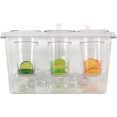 Chilled Condiment Holder including 3xGN1/9-150mm containers with lid Plastic - CECHP04BD3