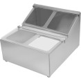 Commercial Condiment Holder including 4xGN1/6-100mm pans & fliptop lids - CECHRLF04B1