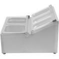 Commercial Condiment Holder including 2xGN1/6-100mm & 3xGN1/9-100mm pans & fliptop lids - CECHRLF04B2