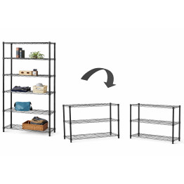 2-in-1 Convertible 6 Tier Wire Shelving Unit Black 750x350x1800mm| CaterEq CECJ7535180B6E 2-in-1 Convertible 6 Tier Wire Shelving Unit Black 750x350x1800mm| CaterEq CECJ7535180B6E