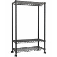 Clothes Rack with 2 Tier Wire Shelving Black 900x450x1800mm| CaterEq CECJB1133W2 Clothes Rack with 2 Tier Wire Shelving Black 900x450x1800mm| CaterEq CECJB1133W2