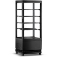 Countertop Display Fridge 98 litres 4 shelves Black 2 curved doors front & back - CECL98RB
