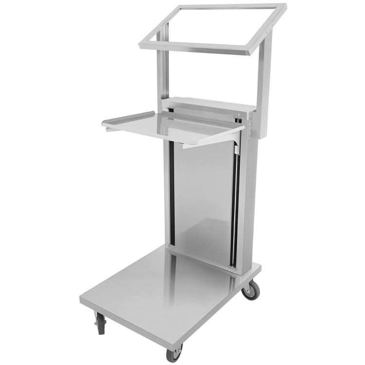 Commercial Spring-Adjustable Cantilever Tray Trolley with Flatware Holder for 460 × 360mm Trays | CaterEq CECLT4535FH