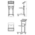 Commercial Spring-Adjustable Cantilever Tray Trolley with Flatware Holder for 460 × 360mm Trays | CaterEq CECLT4535FH