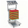 Commercial Spring-Adjustable Cantilever Tray Trolley with Flatware Holder for 460 × 360mm Trays | CaterEq CECLT4535FH