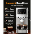 Commercial Espresso Coffee Machine 1350W 20 Bar Stainless Steel | CaterEq CECM1661