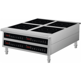 Commercial Countertop 4-Zone Induction Cooker with Legs 14kW (4 × 3500W) Touch Control Hardwired | CaterEq CECX140A Commercial Countertop 4-Zone Induction Cooker with Legs 14kW (4 × 3500W) Touch Control Hardwired | CaterEq CECX140A
