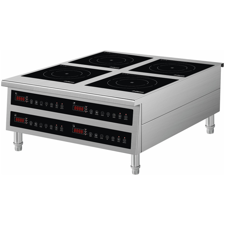 Commercial Countertop 4-Zone Induction Cooker with Legs 14kW (4 × 3500W) Touch Control Hardwired | CaterEq CECX140A Commercial Countertop 4-Zone Induction Cooker with Legs 14kW (4 × 3500W) Touch Control Hardwired | CaterEq CECX140A