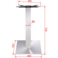 Silver Cast Iron Table Base Square 450x450x720mm | CaterEq CED002CSILVER