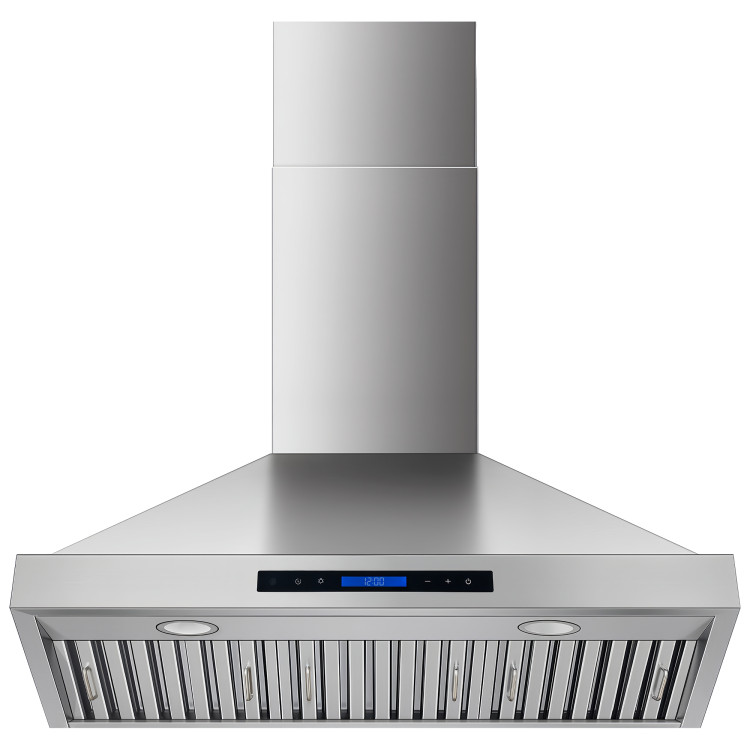 Commercial Wall Mounted Stainless Steel Extraction Hood with Touch Control, Remote and LED Lighting 895 x 600mm | CaterEq CED36FF224