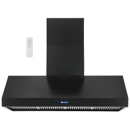 Commercial Wall Mounted Black Extraction Hood with Touch Control, Remote and LED Lighting 1524 x 686mm | CaterEq CED60GF327