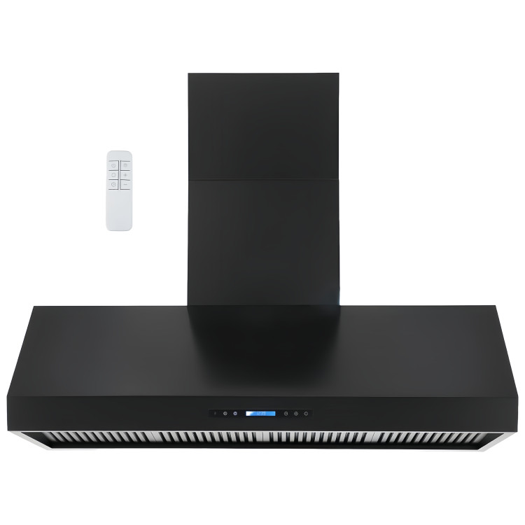 Commercial Wall Mounted Black Extraction Hood with Touch Control, Remote and LED Lighting 1524 x 686mm | CaterEq CED60GF327