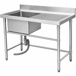Commercial Stainless Steel Sink Table for Rack Conveyor Dishwasher Right Side 1000 x 760 x 880mm | CaterEq CEDAVS132