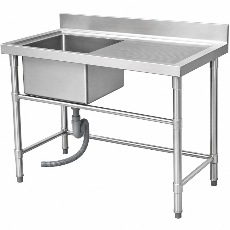 Commercial Stainless Steel Sink Table for Rack Conveyor Dishwasher Right Side 1000 x 760 x 880mm | CaterEq CEDAVS132