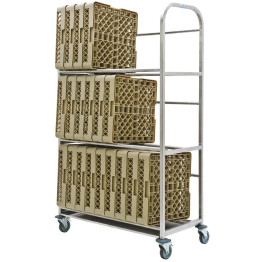 Commercial Drip Dry Trolley for Dishwasher baskets Stainless steel 30 baskets 1070x470x1705mm - CEDDT30