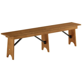 Vineyard Folding Bench 6ft Pine Wood 1800x300x457mm - CEDGW00337212