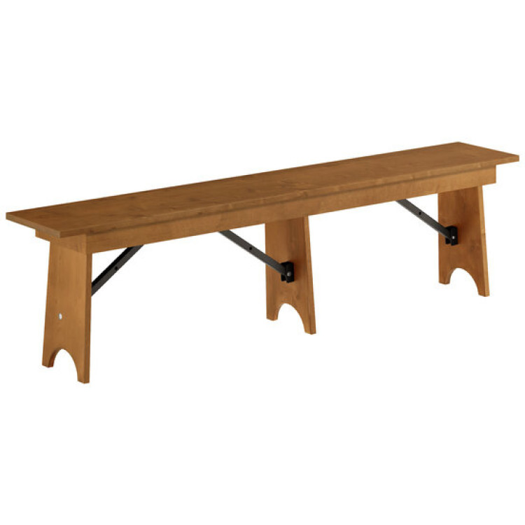 Vineyard Folding Bench 6ft Pine Wood 1800x300x457mm - CEDGW00337212