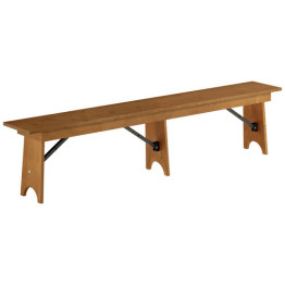 Vineyard Folding Bench 7ft Pine Wood 2100x300x457mm - CEDGW00338412