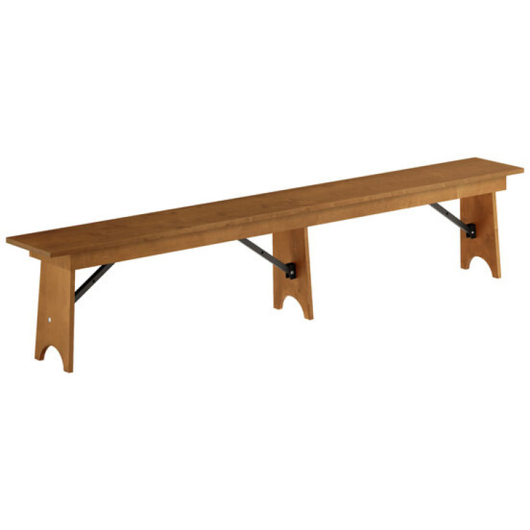 Vineyard Folding Bench 8ft Pine Wood 2400x300x457mm - CEDGW00339612