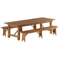 Vineyard Folding Catering Table 9ft Pine Wood 2745x1015x760mm - CEDGW003240108
