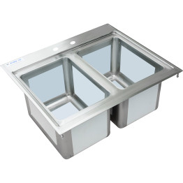 Drop-in Bar Sink 2 bowls Stainless steel - CEDIBS2FB101410