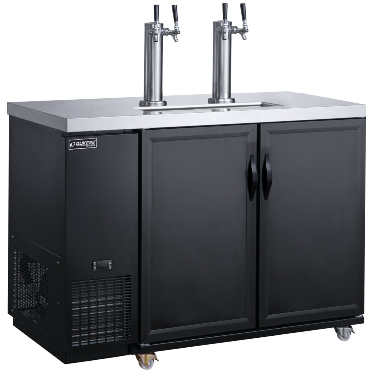 Professional Double Tap Beer Dispenser 2 Door Bottle Cooler 453 Litres 1267 x 705 x 1216mm Black | CaterEq CEDKB48M2 Professional Double Tap Beer Dispenser 2 Door Bottle Cooler 453 Litres 1267 x 705 x 1216mm Black | CaterEq CEDKB48M2
