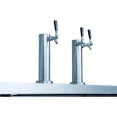 Direct Draw Beer Dispenser - Twin Door Keg Cooler with Double Beer Taps Black - CEDKB60M2