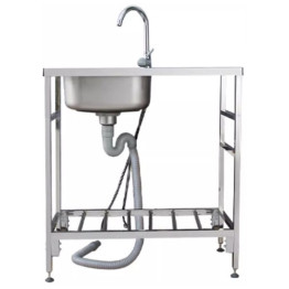 Commercial Stainless Steel Sink with Right-Hand Drainer and Undershelf 1000×500×800mm | CaterEq CEDNG306
