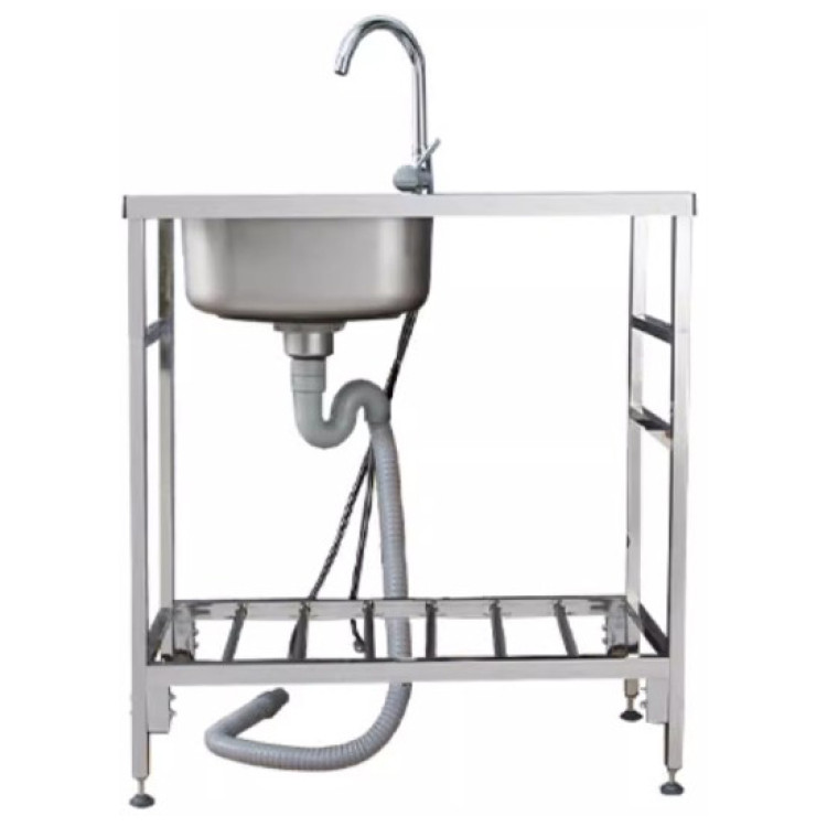 Commercial Stainless Steel Sink with Right-Hand Drainer and Undershelf 1000×500×800mm | CaterEq CEDNG306