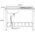 Commercial Stainless Steel Sink with Right-Hand Drainer and Undershelf 1000×500×800mm | CaterEq CEDNG306