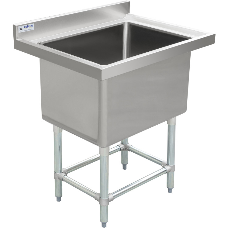 Commercial Pot Wash Sink Stainless steel 1 bowl Splashback 770x600x900mm - CEDPSS600X770