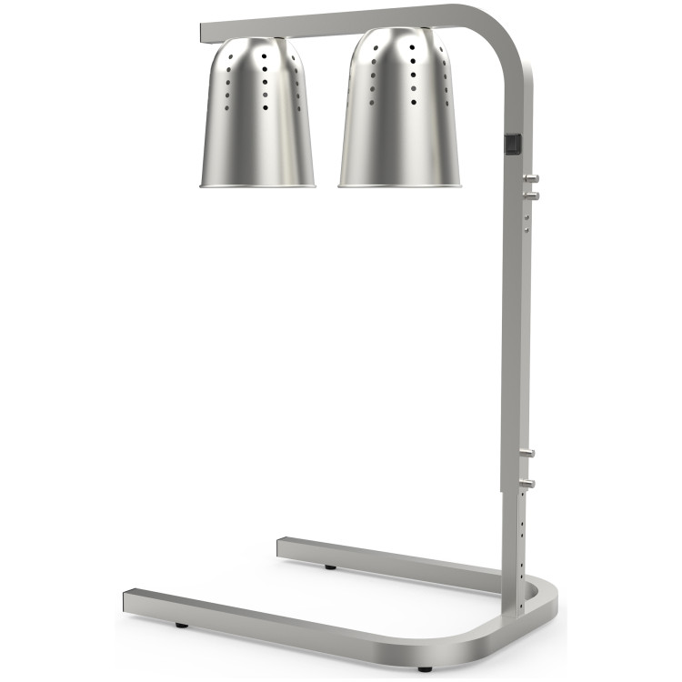 Double Head Freestanding Warming Lamp Infrared Food Warmer 470×360×759mm Silver Finish | CaterEq CEDS570 Double Head Freestanding Warming Lamp Infrared Food Warmer 470×360×759mm Silver Finish | CaterEq CEDS570
