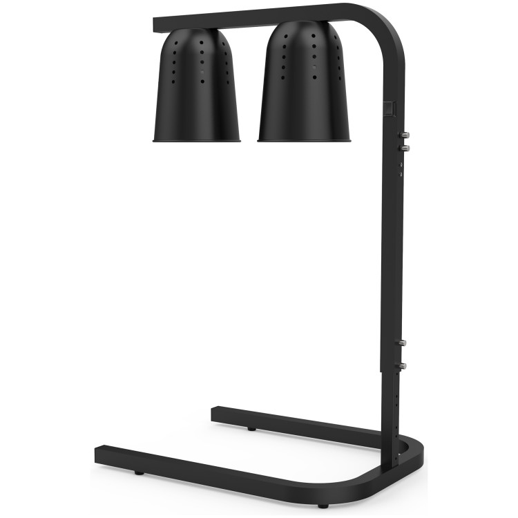 Double Head Freestanding Warming Lamp Infrared Food Warmer 470×360×759mm Black Finish | CaterEq CEDS571 Double Head Freestanding Warming Lamp Infrared Food Warmer 470×360×759mm Black Finish | CaterEq CEDS571