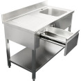 B GRADE Commercial Sink Stainless steel 1400x700x950mm 1 bowl to the right 1 drawer Splashback | CaterEq DSA140701DR B GRADE B GRADE Commercial Sink Stainless steel 1400x700x950mm 1 bowl to the right 1 drawer Splashback | CaterEq DSA140701DR B GRADE