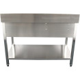 B GRADE Commercial Sink Stainless steel 1400x700x950mm 1 bowl to the right 1 drawer Splashback | CaterEq DSA140701DR B GRADE B GRADE Commercial Sink Stainless steel 1400x700x950mm 1 bowl to the right 1 drawer Splashback | CaterEq DSA140701DR B GRADE