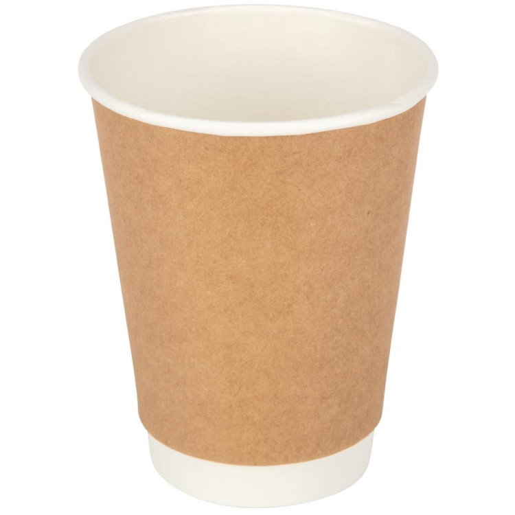 500pcs Compostable Coffee Cups Double wall 12oz/355ml Kraft - CEDW12K 500pcs Compostable Coffee Cups Double wall 12oz/355ml Kraft - CEDW12K