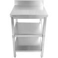 Commercial Work table Stainless steel 3 tiers Backsplash Square legs 2200x600x900mm - CEDW3T22060B