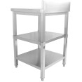 Commercial Work table Stainless steel 3 tiers Backsplash Square legs 2200x600x900mm - CEDW3T22060B