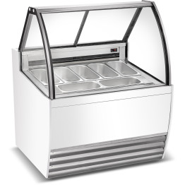 Professional Gelato & Ice Cream Serving Display Counter 7 tubs Curved front - CEDW7R