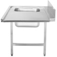 Loading table Left side 1200x650x850mm With sink With splashback Stainless steel - CEDWITA1265L