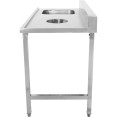 Loading table Right side 1400x650x850mm With sink With waste hole With splashback Stainless steel - CEDWITC1465L
