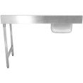 Loading table Right side 1400x650x850mm With sink With waste hole With splashback Stainless steel - CEDWITC1465L