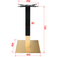 Black & Gold Table base Square 400mm Standard height - CEE007