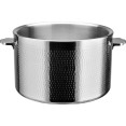 Hammered Triple‑Layer Stainless Steel 9.6L Casserole Φ320×H210mm with Glass Lid – Silver Finish | CaterEq CEE0312300 Hammered Triple‑Layer Stainless Steel 9.6L Casserole Φ320×H210mm with Glass Lid – Silver Finish | CaterEq CEE0312300