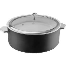 Triple-Layer Stainless Steel 4.5L Casserole Φ320×H120mm with Glass Lid – Black | CaterEq CEE0912016 Triple-Layer Stainless Steel 4.5L Casserole Φ320×H120mm with Glass Lid – Black | CaterEq CEE0912016