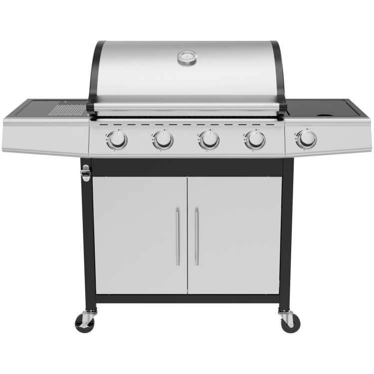 Commercial 4 Burner Gas BBQ Grill with Side Burner, Cabinet and Warming Rack 1330×570×1120mm LPG | CaterEq CEE34MJ12S52M45T45SB Commercial 4 Burner Gas BBQ Grill with Side Burner, Cabinet and Warming Rack 1330×570×1120mm LPG | CaterEq CEE34MJ12S52M45T45SB