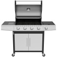 Commercial 4 Burner Gas BBQ Grill with Side Burner, Cabinet and Warming Rack 1330×570×1120mm LPG | CaterEq CEE34MJ12S52M45T45SB Commercial 4 Burner Gas BBQ Grill with Side Burner, Cabinet and Warming Rack 1330×570×1120mm LPG | CaterEq CEE34MJ12S52M45T45SB