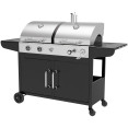 Commercial Gas & Charcoal Combo BBQ Grill with Double Hood, Cabinet & Side Shelves 1625×685×1230mm | CaterEq CEE42ZJ10S42M00T00ZT Commercial Gas & Charcoal Combo BBQ Grill with Double Hood, Cabinet & Side Shelves 1625×685×1230mm | CaterEq CEE42ZJ10S42M00T00ZT