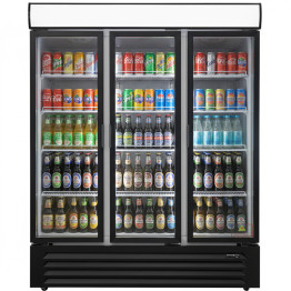Commercial Display Refrigerator with 3 Glass doors 760 litres Black | CaterEq CEEC1200