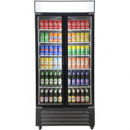 Commercial Display Refrigerator with Double Glass door 590 litres Black | CaterEq CEEC900 Commercial Display Refrigerator with Double Glass door 590 litres Black | CaterEq CEEC900